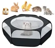UWE Small Animal Playpen, Chicken Brooder Box with Cover Top, Portable Black