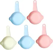 VERDANVERSE 5 PCS Portable Thickened Pet Food Scooper Multi Function Hand Scoops for Dogs Cats for Water Food Portion Control Easy to and Wash Random Color
