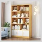 Alpha 10-Shelf 3-Door Wardrobe Cupboard Bookshelf Cabinet Storage Clothes Oak