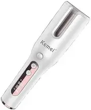 Wireless Hair Curler Automatic Curling Iron Wand with Temps & Timer Settings Curling Iron Auto USB Charging Heating Spin Iron for Hair Styling,White