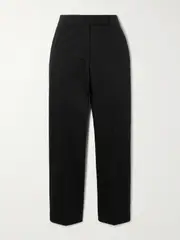 [Max Mara] Max Mara - Okra Cotton-blend Flared Pants - Black - UK 16 UK 16 Black