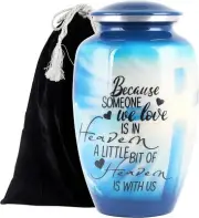 Cremation Urn for Human Ashes | Funeral Carefully Handcrafted with Blue