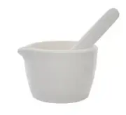 Porcelain Mortar & Pestle Set, 2.4oz - Unglazed Grinding Surface - Eisco Labs