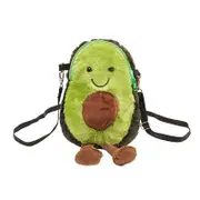 Nevenka Funny Plush Bag Avocado Crossbody Purse Cute Cartoon Shoulder Bag for Teens