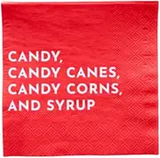 [Bonjour Fete] Elf Merchandise Candy Napkins - Elf Christmas Décor | Elf Movie Gifts for Adults, Party Table Décor | Eco - Friendly Paper Napkins for Birthday Decorations - Red, Pack of 24, 6.5" Folded