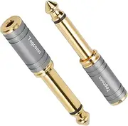 Togconn 1/4 Inch to 1/8 Inch Adapter 2 Pack, 6.35mm Quarter Inch TS Mono Male to 3.5mm Female Jack Plug Gold-Plated Pure Copper Audio Converter Connector Premium Quality Series
