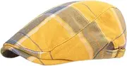 [Lifup] Unisex Flat Cap Checked Cotton Summer Flat Hat