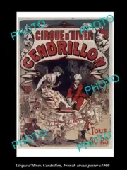 OLD 8x6 HISTORIC PHOTO OF FRENCH CIRCUS POSTER c1900 CIRQUE d'HIVER