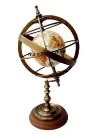 16'' Nautical Antique Table top World Map Globe Armillary Sphere Globe Astrolabe