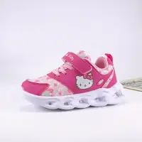 在飛比找Yahoo!奇摩拍賣優惠-花的貓 Hello Kitty 凱蒂貓運動鞋 魔鬼氈懶人鞋 