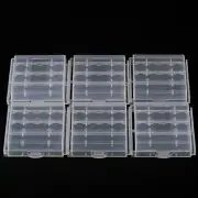 6 Pcs AA AAA Cell Battery Storage Case Holder Organizer Box Clear Hard Plastic