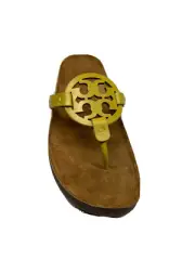Tory Burch Miller Cloud Calf Sandal Size 9 Color Lemon/Lime & Natural