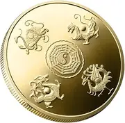 FELTECHELECTR Ancient Chinese Mythology Phoenix Coin Decorative Challenge Medal for Collectors