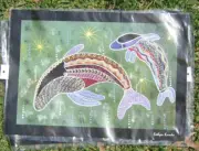 Aboriginal Art Print - Rainbow Dolphin - A3 size