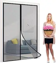 Hands-Free Magnetic Screen Door 38"x83" - Heavy Duty Mesh Curtain for 36x80 Inch Door, Keep Bugs Out, Pet & Kid Friendly, Easy Install