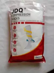 JDQ Compression Socks Black & White Pair XXL Unisex Lightweight NIB
