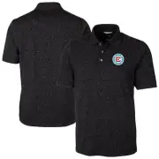 Men's-Cutter & Buck Black Chicago Fire Advantage Tri-Blend Space Dye Polo