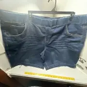 Terra & Sky Women's Plus Size Bermuda Denim Shorts, 7” Inseam 4x (28w-30w) NEW