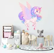 3D Cartoon Unicorn O784 Animal Wallpaper Mural Poster Wall Stickers Decal Zoe