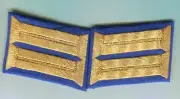 German WW1 Prussian Collar Tabs Gold on Blue Wool repro