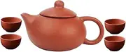 Zerodeko 1Set Antique Teapot Handmade Teapot Cups Delicate Tea Service Kit for Home Office Outdoor for Loose Leaf Flowering Tea Present for Tea Lovers