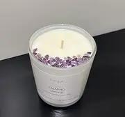 Crystal Infused Pure Soy Wax Candle 950g - 80 Hour Burn Time - Amethyst (Bergamot & Patchouli)