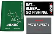 [Jenzi] Fishing Licence Set - ID Card Case + Free Sticker Eat Sleep Go Fishing
