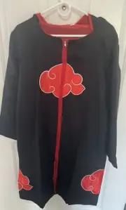 Halloween Cos Play costume Naruto Akatsuki Anime Cloak Red & Black Adult Size S