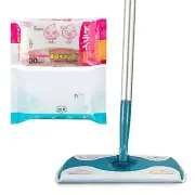 Adore Pro Flat Floor Mop Starter Kit Static Sweeper Cleaning Mop Wet + Dry Wipes