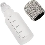 VALICLUD Stylish Refillable Glass Bottles with Rhinestone Design Portable Travel Vials for Skincare Clear Empty Roller Containers for Business Trips and Outdoor Use