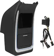 Rear Central Storage Box With LED Light Large Capacity Center Console Organizer Replacement For 2021 2023 Upgrade Design Tightly Molded Increase Rear Storage Space Soft Blue LED