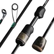 [SEASIR] Stream Fishing Rod, Ultralight Spinning Rod Travel Bait Casting Rod, 2 Piece, Fuji A O Ring Guide, Solid Wood Handle, 40T Carbon Fiber, Compact Fishing Pole for Saltwater Freshwater Trout Bass
