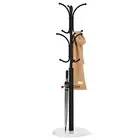 Coat Rack Freestanding,12 Hooks Coat Racks with Natural Marble Base & Umbrell...
