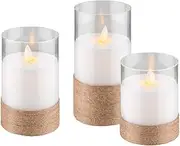 Goobay LED Wax Candles in Glass, White (Set of 3)