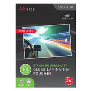 Gbc High Speed Laminating Pouches 80 Micron A4 Clear Pack 100
