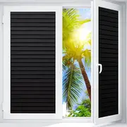 Wall Art 200x45cm Total Blackout Frosted Window Privacy Film Static Window Cling Sticker Light Blocking Window Film-Flashing stripes