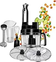 MPM - Complete Food Processor - Food Processor with Accessories - Kitchen Robot Black - 800W