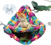 Bearded Dragon Hammock, Swing Bed Soft Terrarium Bedding, Double-Layer Design Reptile Hammock with Hooks Suction Cups