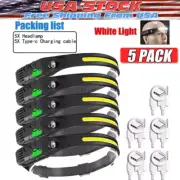 5X Waterproof COB Headlamp Night Buddy LED Sensor 230° Head Torch Headlight Lamp