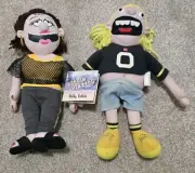 Two Yappin Yinzers Pittsburgh Sports Fan Plush Dolls , One w/ Tags Nebby Debbie