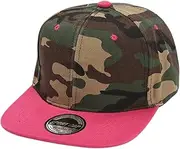 [Opreng] Classic Flat Bill Hat Camouflage Hip Hop Flat Bill Plain Snapback Hats