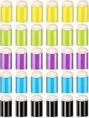 30 Pieces Finger Sponge Daubers, 5 Colors Finger Painting Sponge Craft Drawing Sponge Set for Painting Art Ink Crafts Chalk Card Making (Assorted Colors)
