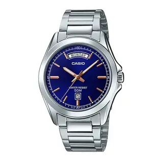 【CASIO】CASIO卡西歐 不鏽鋼錶帶 防水50米男錶MTP-1370D-2A台灣卡西歐保固一年