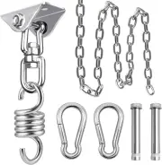 Hammock Chair Hanging Hardware Kit with Chain and Spring, Heavy Duty Porch Swing