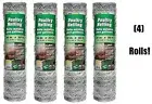 (4) rolls 308475B 36" x 50' 2" Mesh Poultry Netting Chicken Wire Fence Fencing