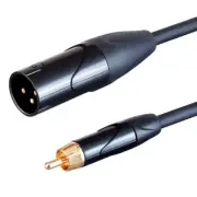 1FT 3-Pin XLR Male to RCA Male Professional Microphone Audio Cable 24AWG Gold
