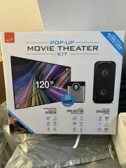 ILive Pop-Up Movie Theater Kit includes Projector, Soundbar, & 120" Screen