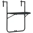 vidaXL Balcony Table Black Plastic 23.6x25.2x32.9 in Foldable