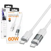 Borofone BU46 1.2m PD USB Type C to Type C Fast Charging Data Sync Cable Cord With Digital Display (Grey)