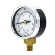Dry Lower Mount Vacuum Gauge with 2" Dial, 30" Hg VAC/100 PSI, 1/8" Male NPT
